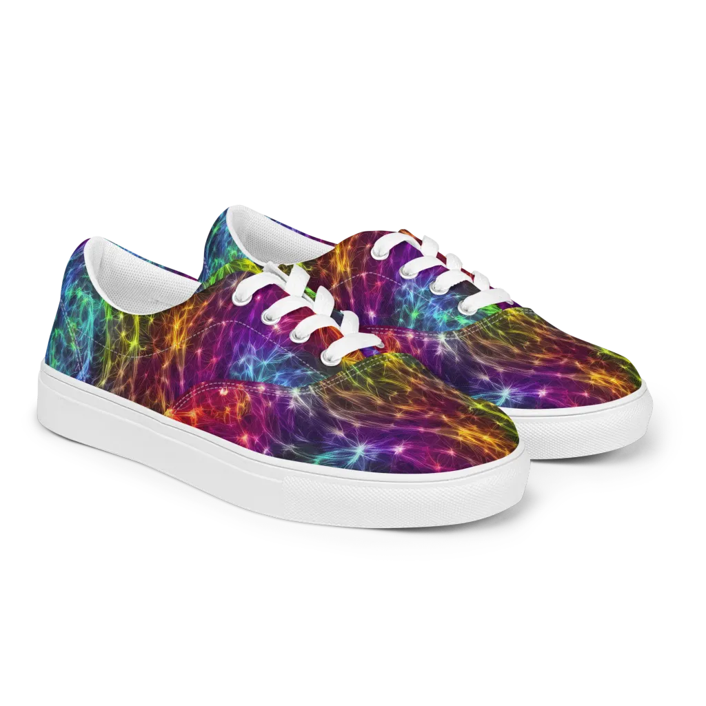 Cosmic Filaments on Men's Lace-Up Canvas Shoes — Right Front