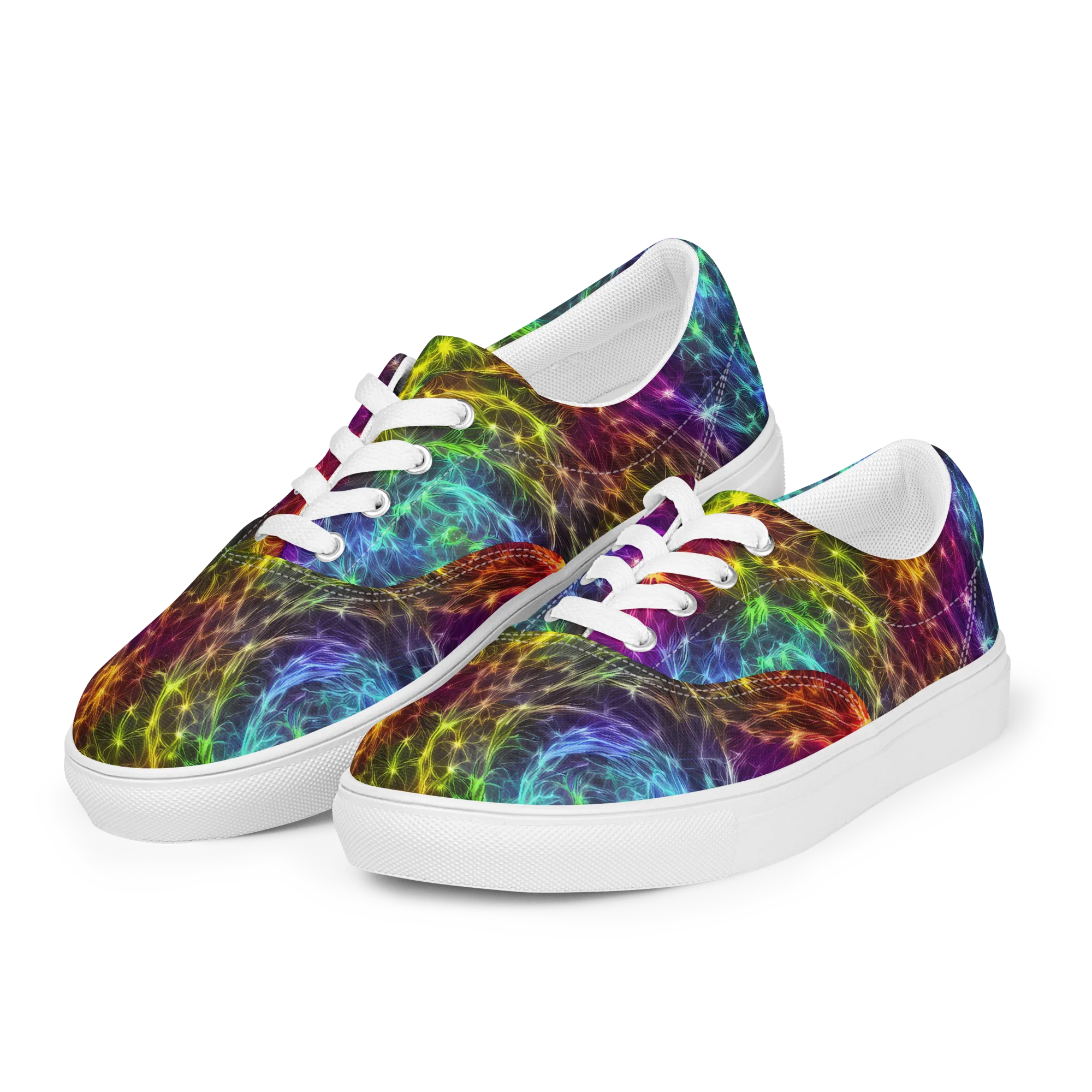 Cosmic Filaments on Men's Lace-Up Canvas Shoes — Left Front