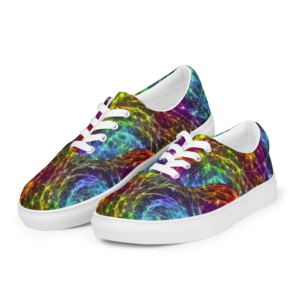 Cosmic Filaments on Men's Lace-Up Canvas Shoes — Left Front