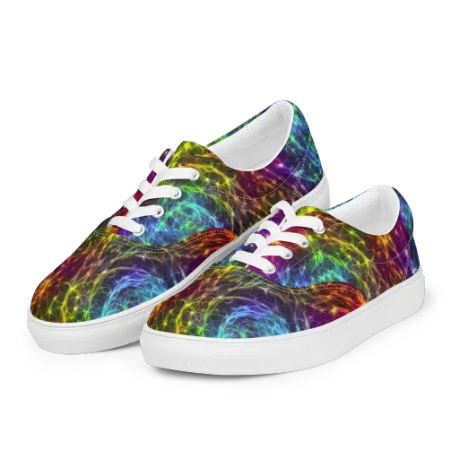 Cosmic Filaments on a Men's Lace-Up Canvas Shoes