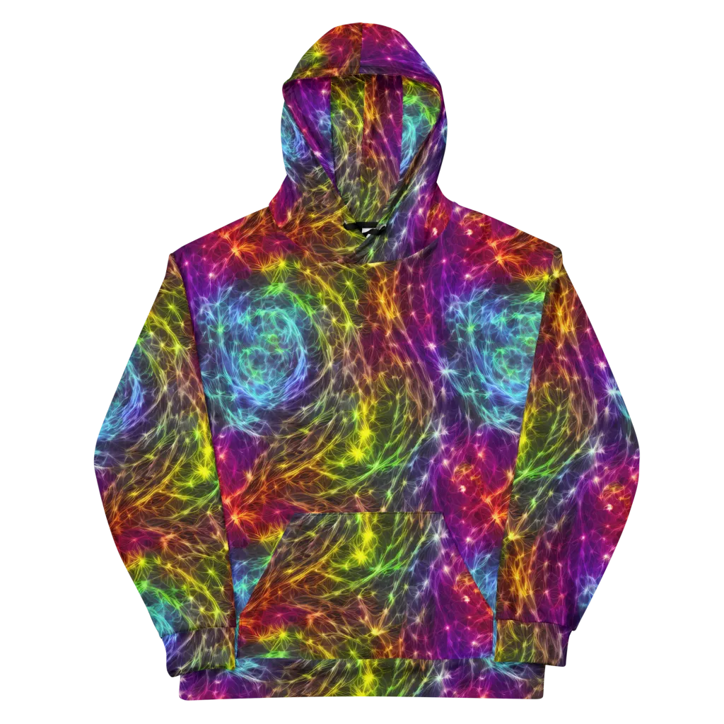 Cosmic Filaments on Cotton Hoodie — Front