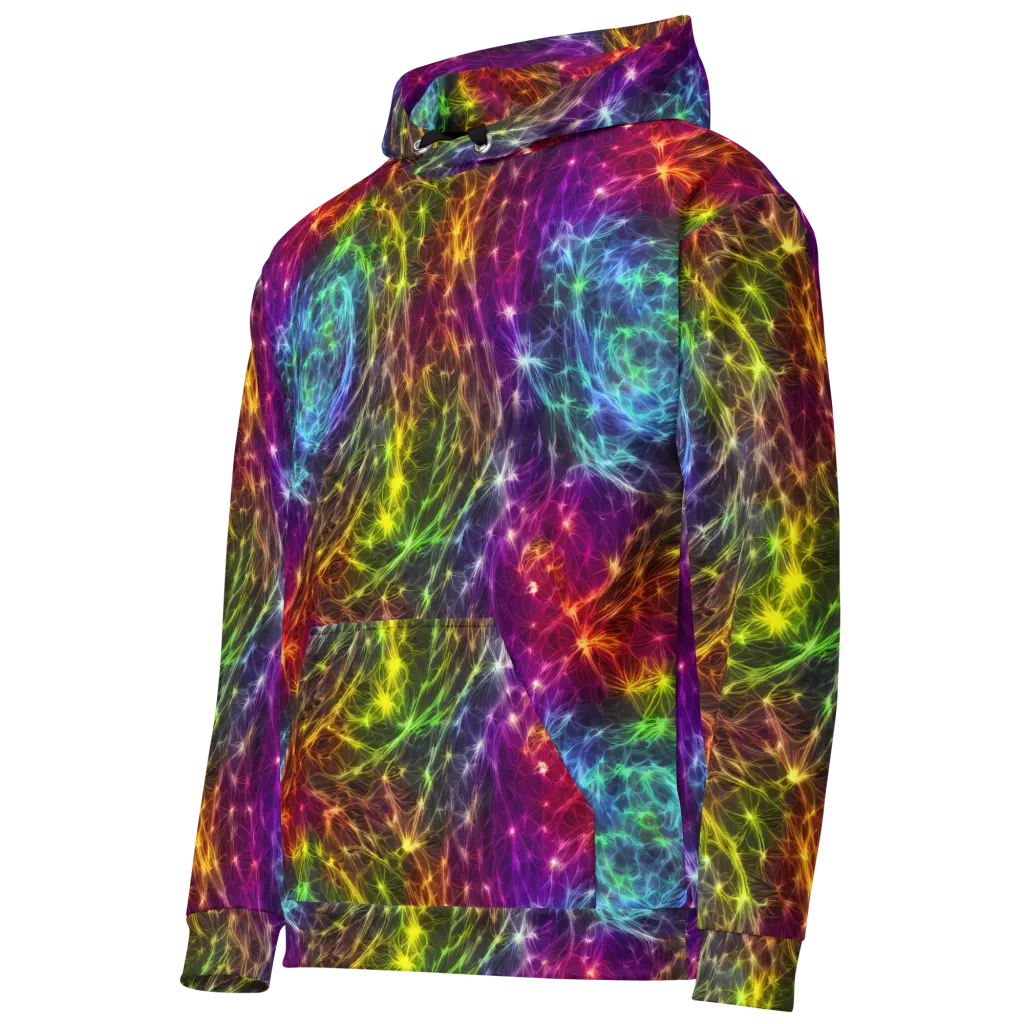 Cosmic Filaments on Cotton Hoodie — Left Front