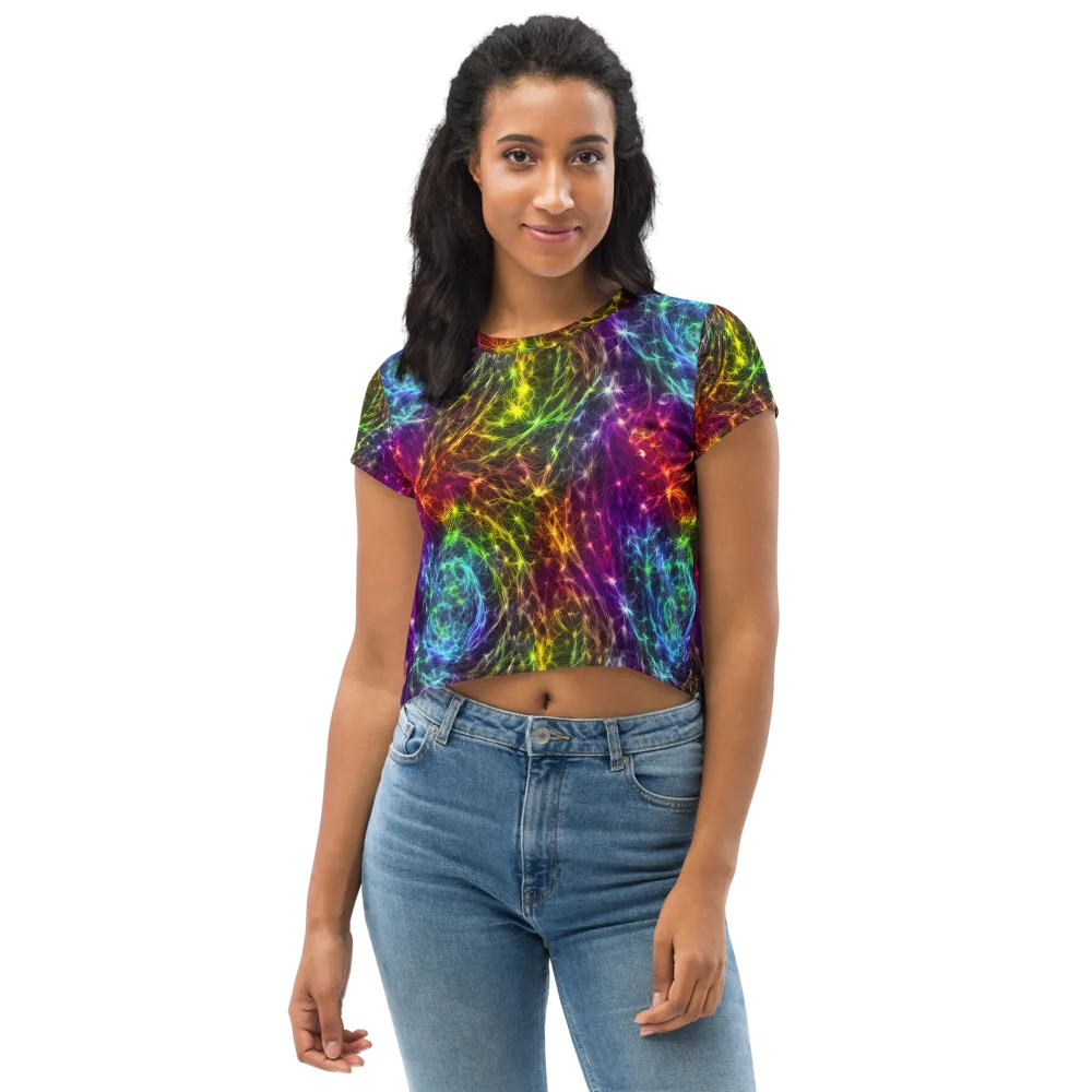 Cosmic Filaments on Crop Tee — Front