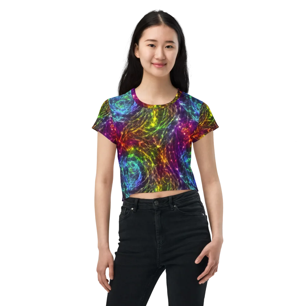 Cosmic Filaments on Crop Tee — Front