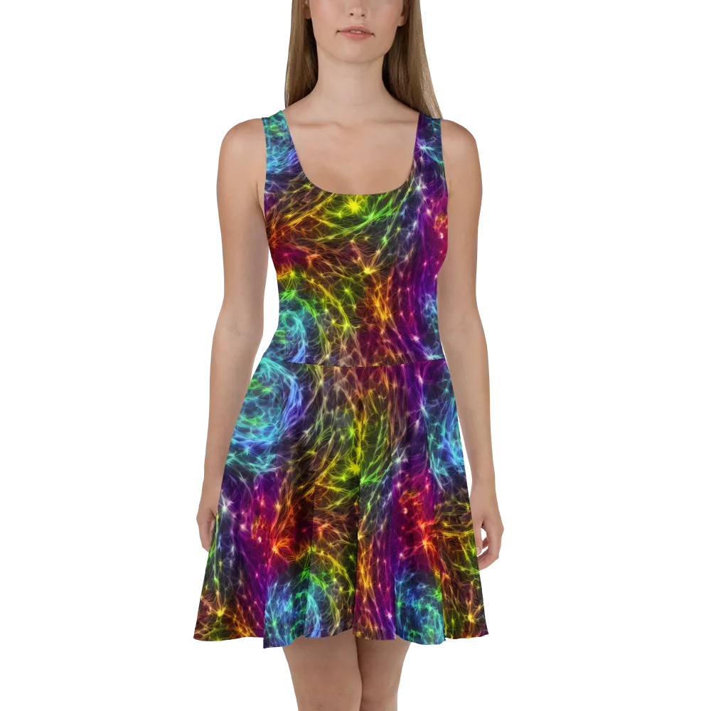 Cosmic Filaments on Skater Dress — Front