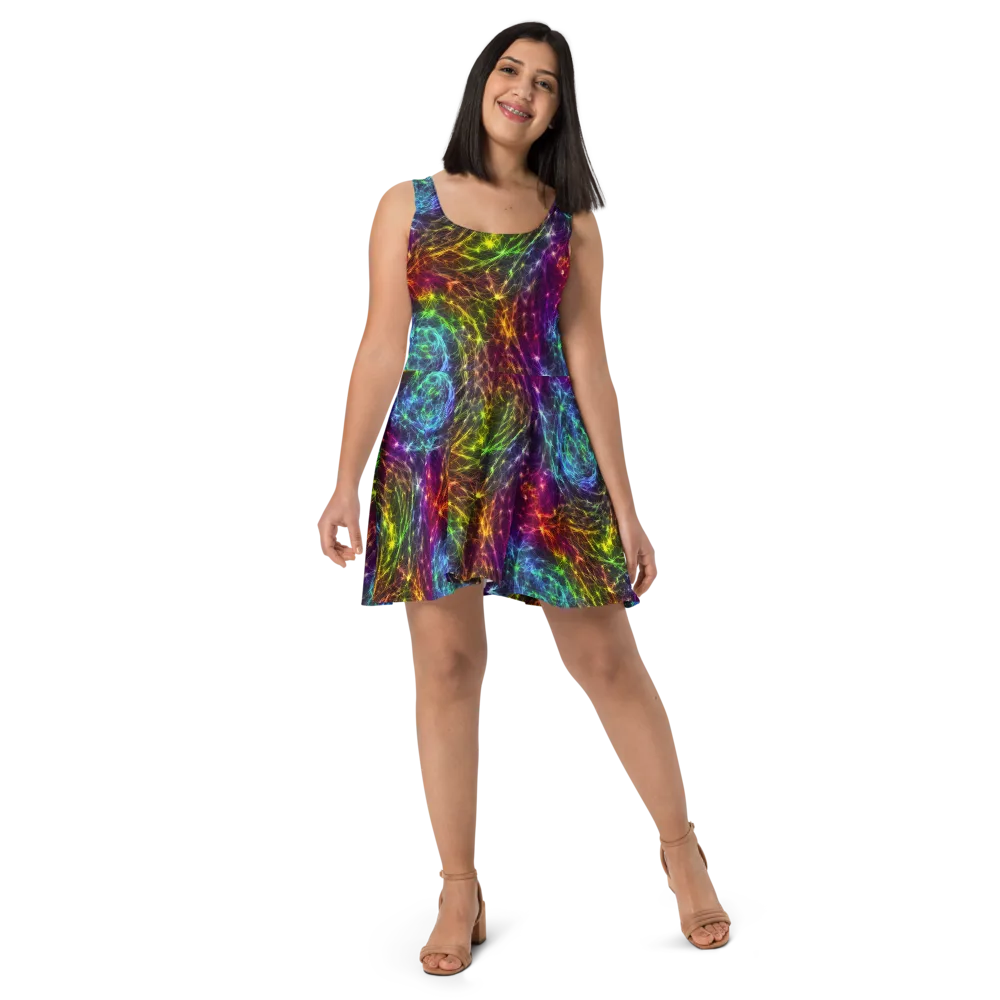 Cosmic Filaments on Skater Dress — Front