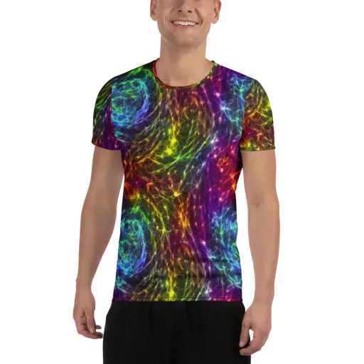 Cosmic Filaments on a Men's Athletic T-Shirt