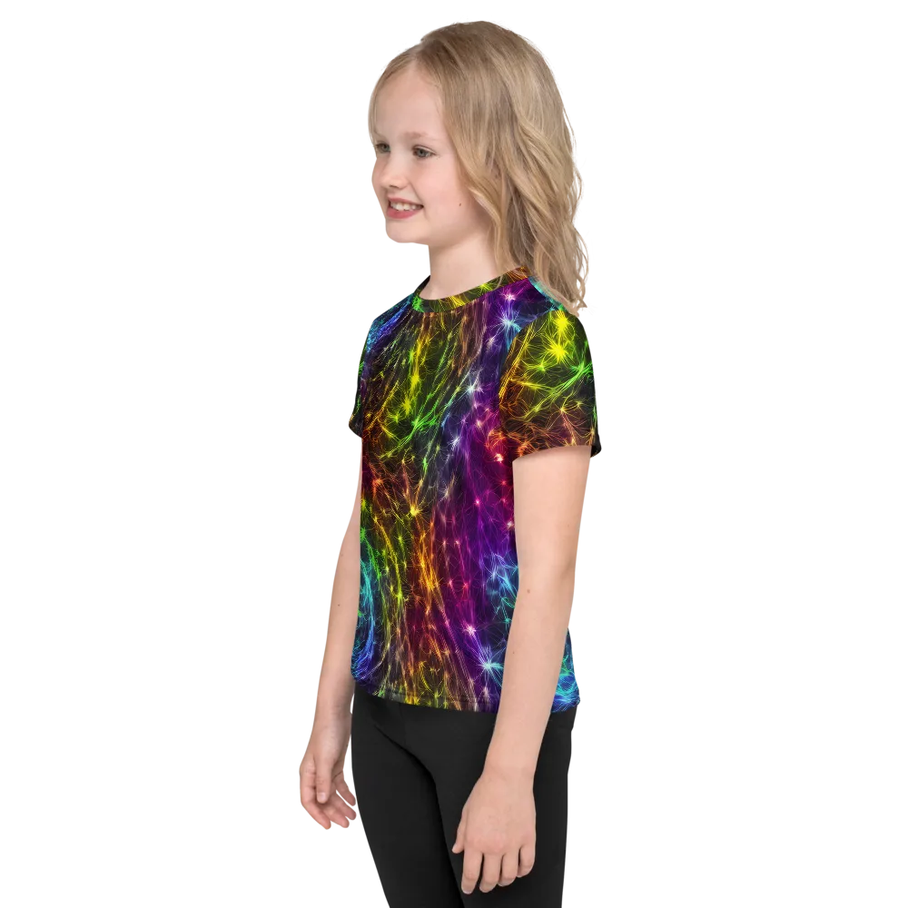 Cosmic Filaments on Kids Crew Neck T-Shirt — Left