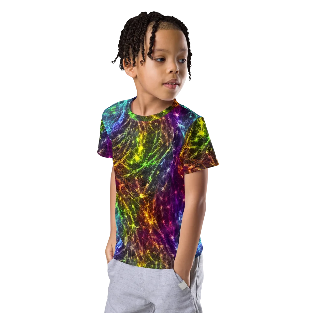 Cosmic Filaments on Kids Crew Neck T-Shirt — Left Front