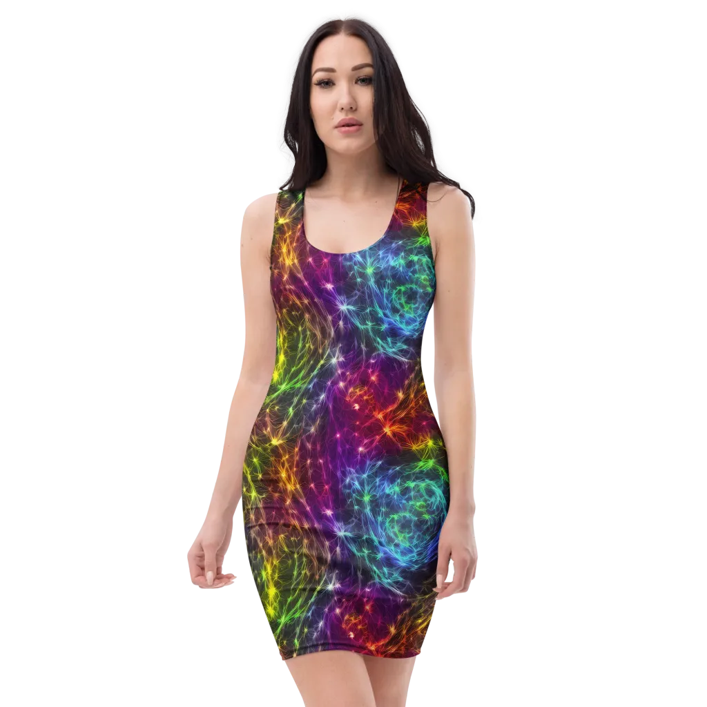 Cosmic Filaments on Bodycon Dress — Front