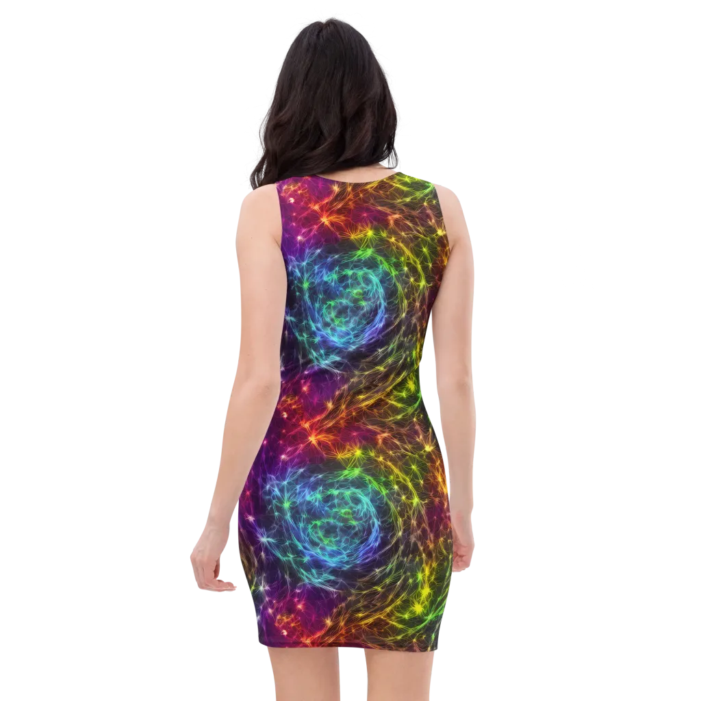 Cosmic Filaments on Bodycon Dress — Back