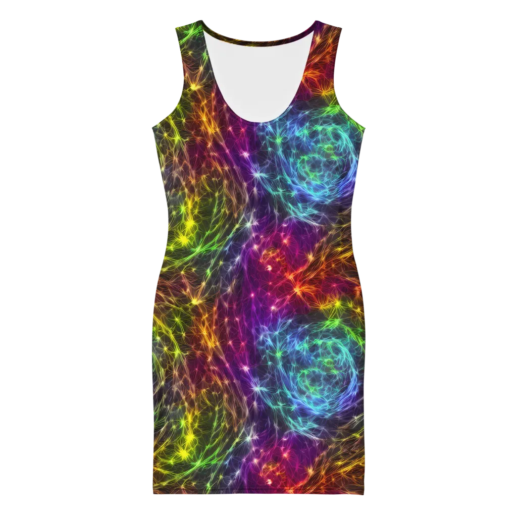 Cosmic Filaments on Bodycon Dress — Front