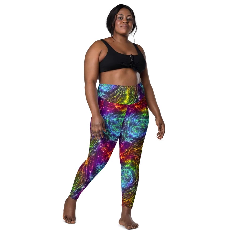 Cosmic Filaments on Leggings with Pockets — Front