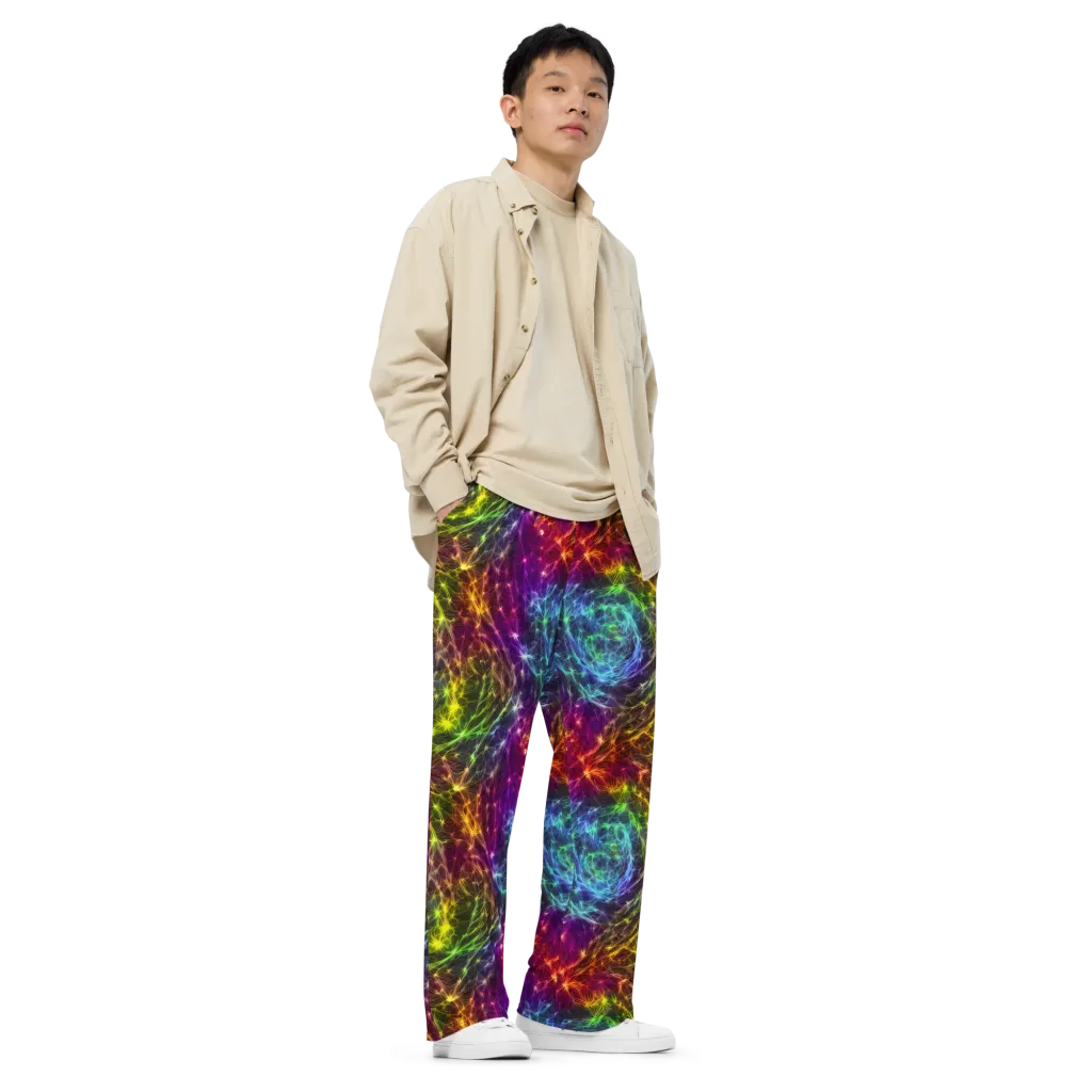 Cosmic Filaments on Wide-Leg Pants — Right Front