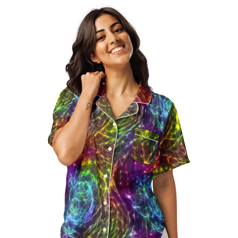Cosmic Filaments on Women's Short Sleeve Pajama Top — Front