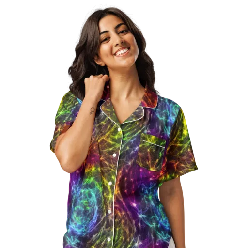 Cosmic Filaments on a Women's Short Sleeve Pajama Top