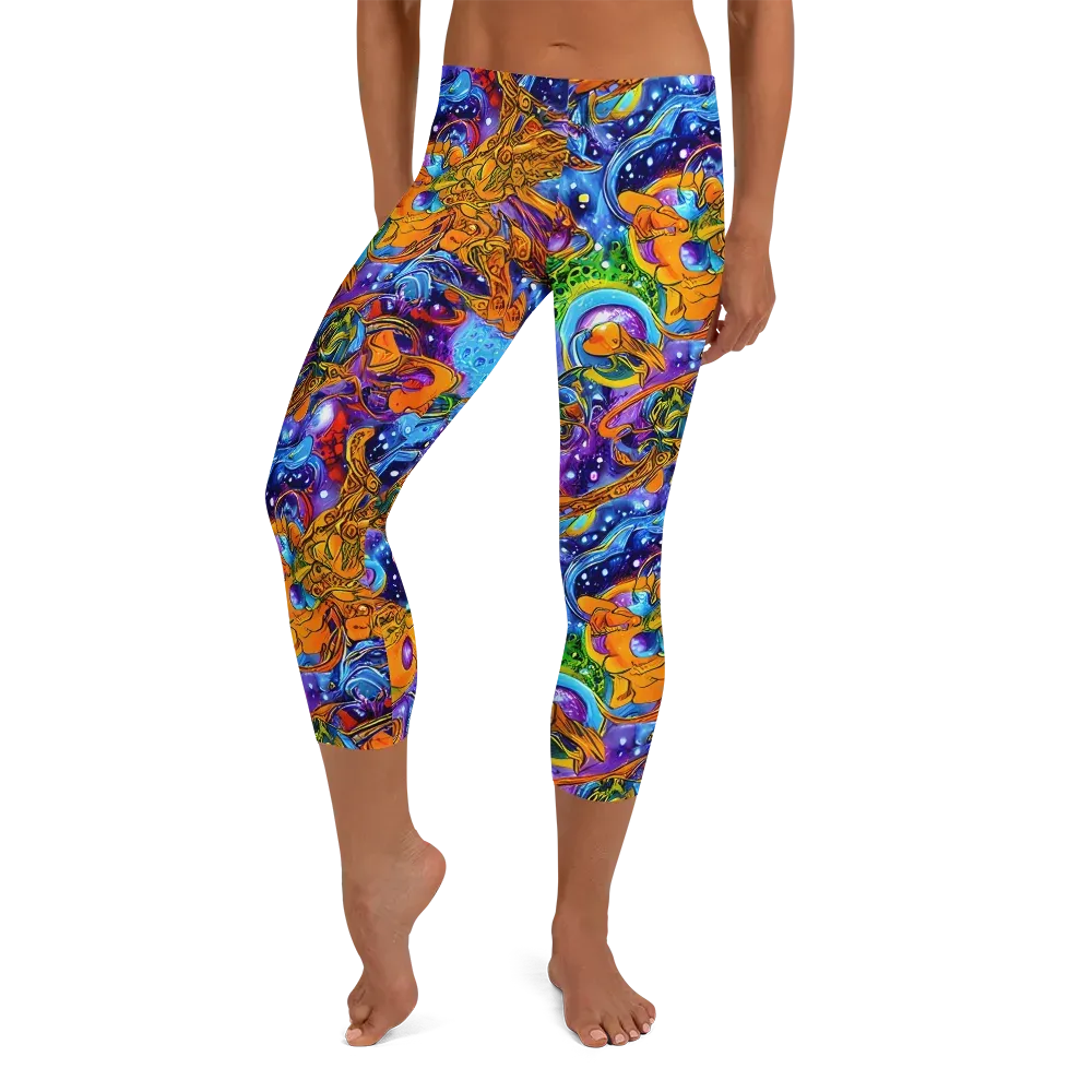 Ornamental Orbit on Capri Leggings — Front