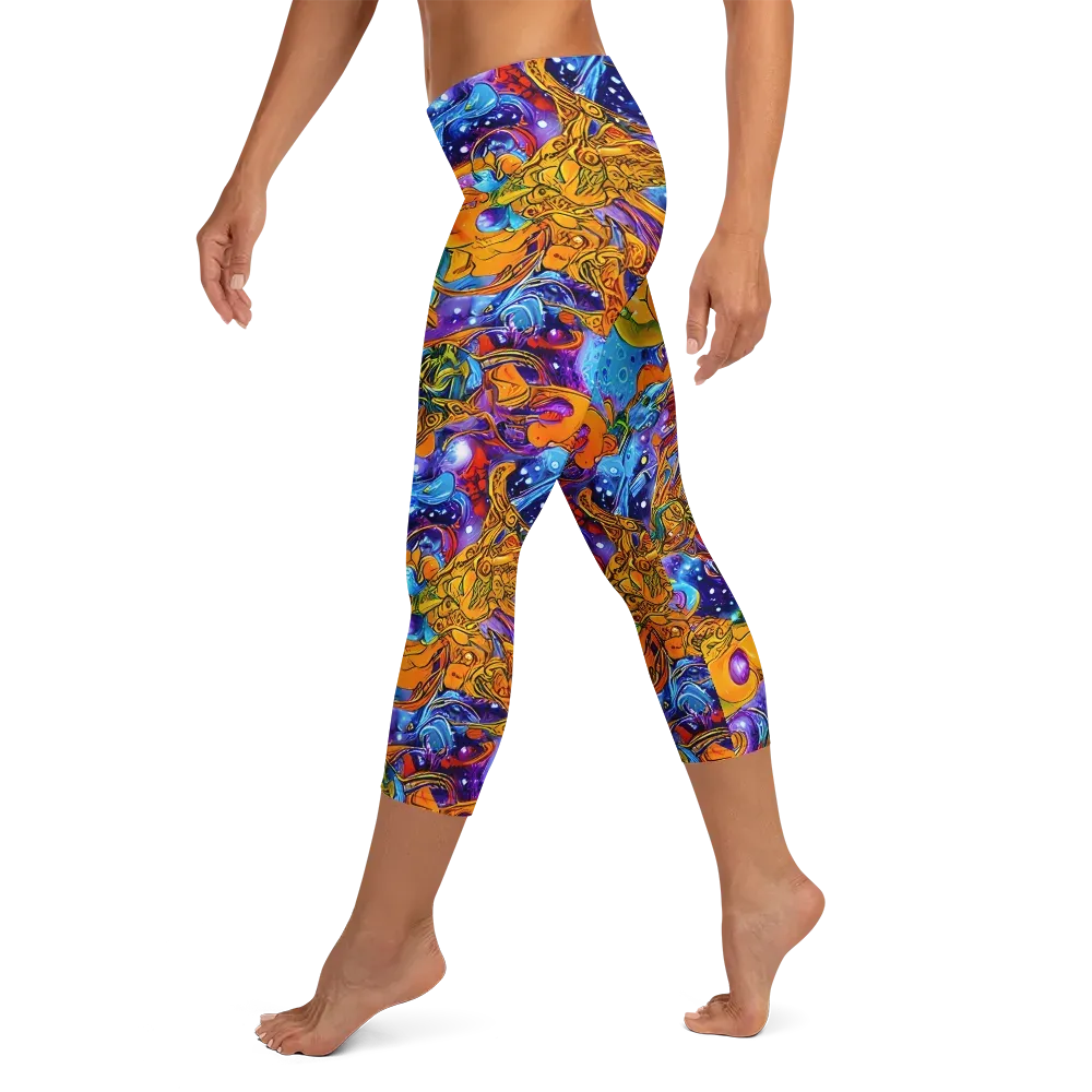 Ornamental Orbit on Capri Leggings — Left