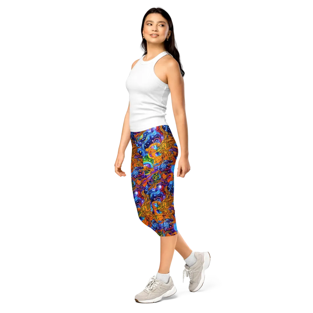 Ornamental Orbit on Capri Leggings — Left Front