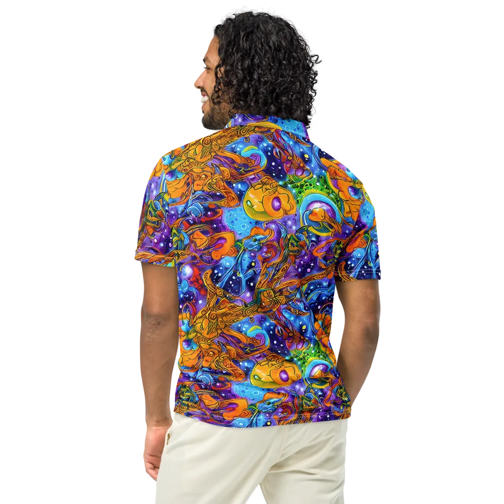Ornamental Orbit on Men's Slim Fit Polo Shirt — Back
