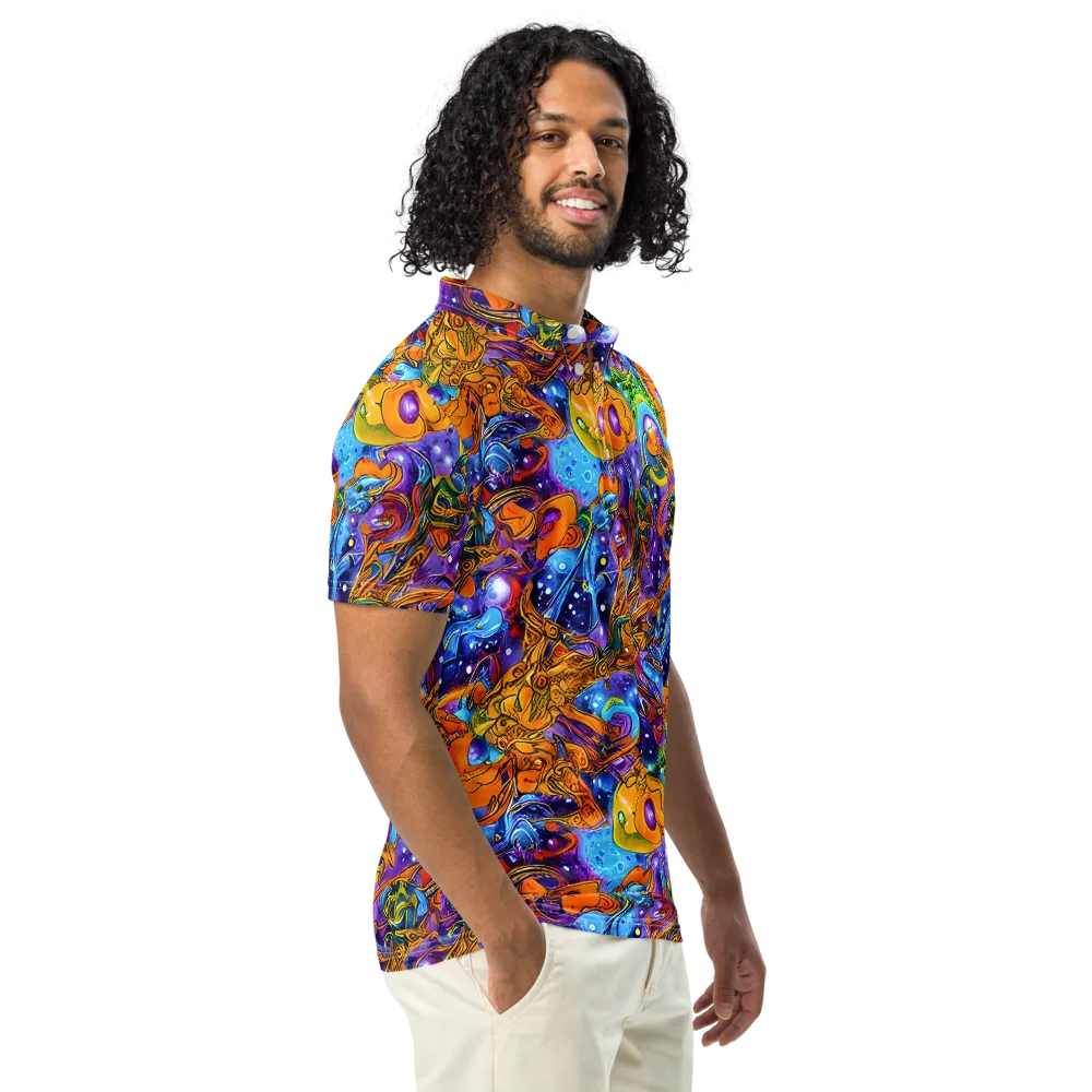 Ornamental Orbit on Men's Slim Fit Polo Shirt — Right Front