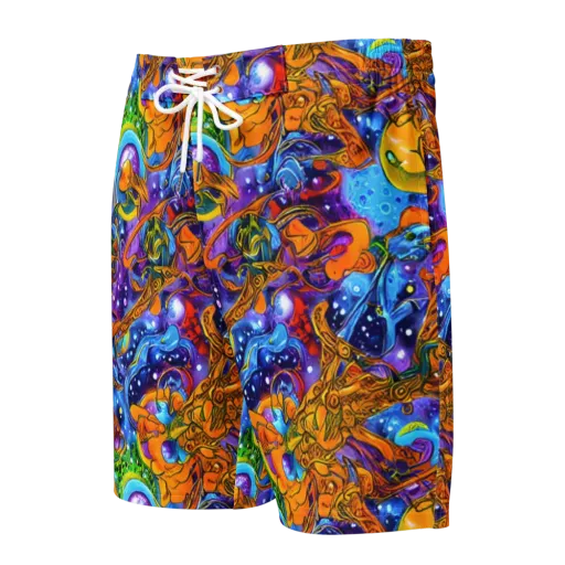 Ornamental Orbit on a Men's Board Shorts