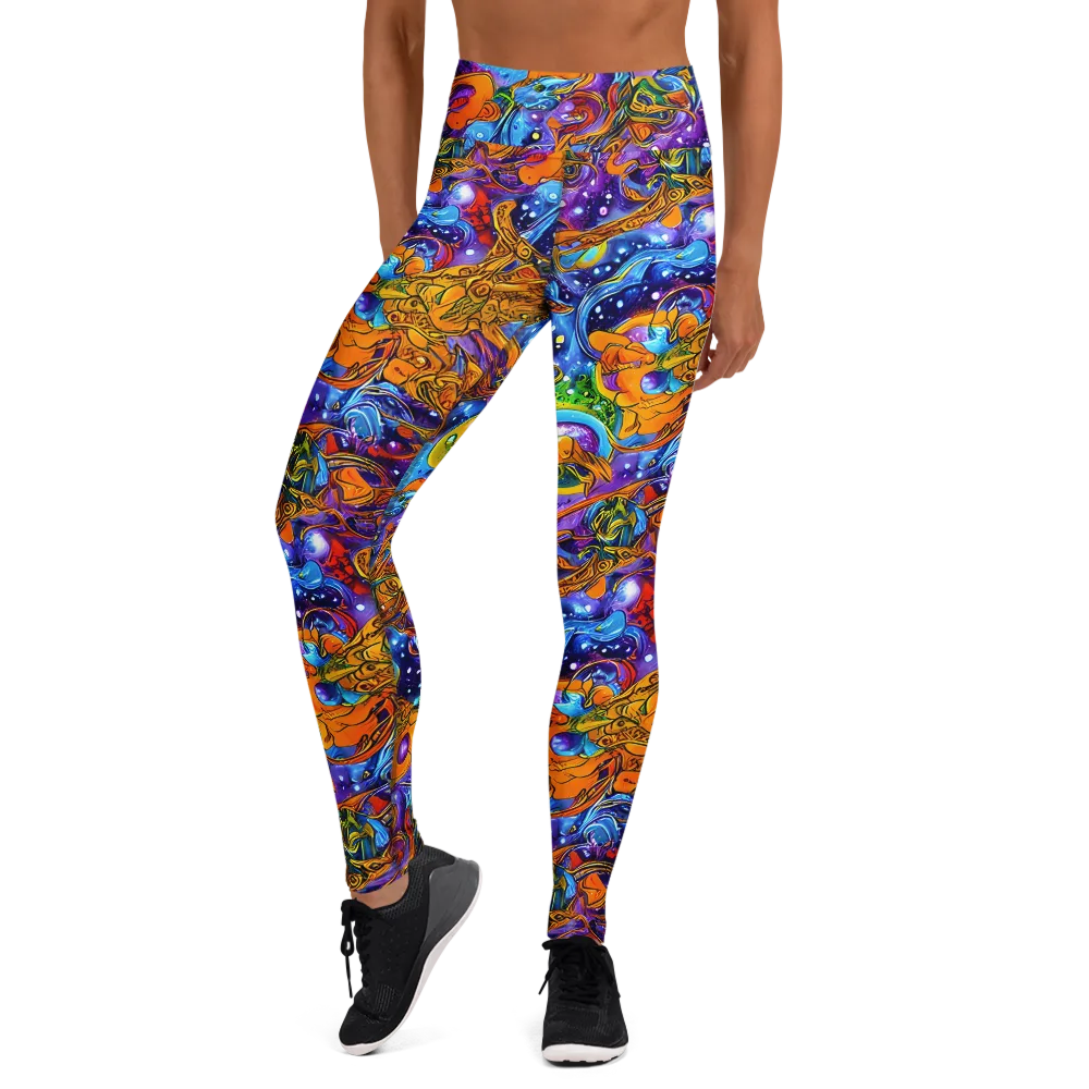 Ornamental Orbit on Yoga Leggings — Front