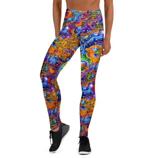 Ornamental Orbit on a Yoga Leggings