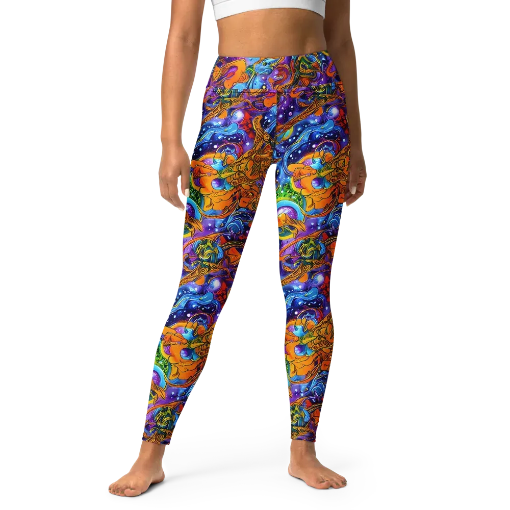 Ornamental Orbit on Yoga Leggings — Front