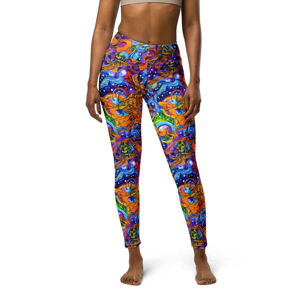 Ornamental Orbit on Yoga Leggings — Front