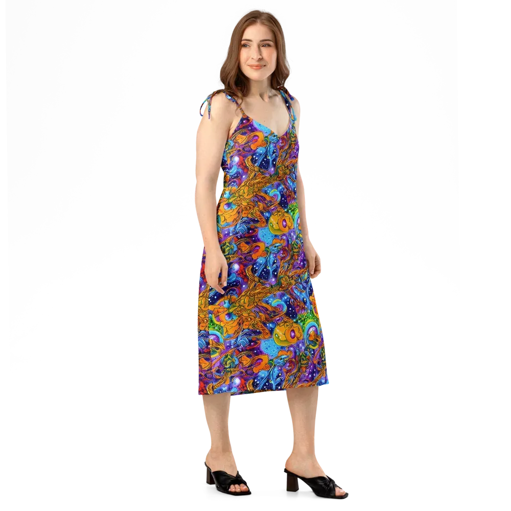 Ornamental Orbit on Slip Dress — Right Front