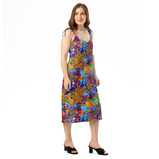 Ornamental Orbit on a Slip Dress