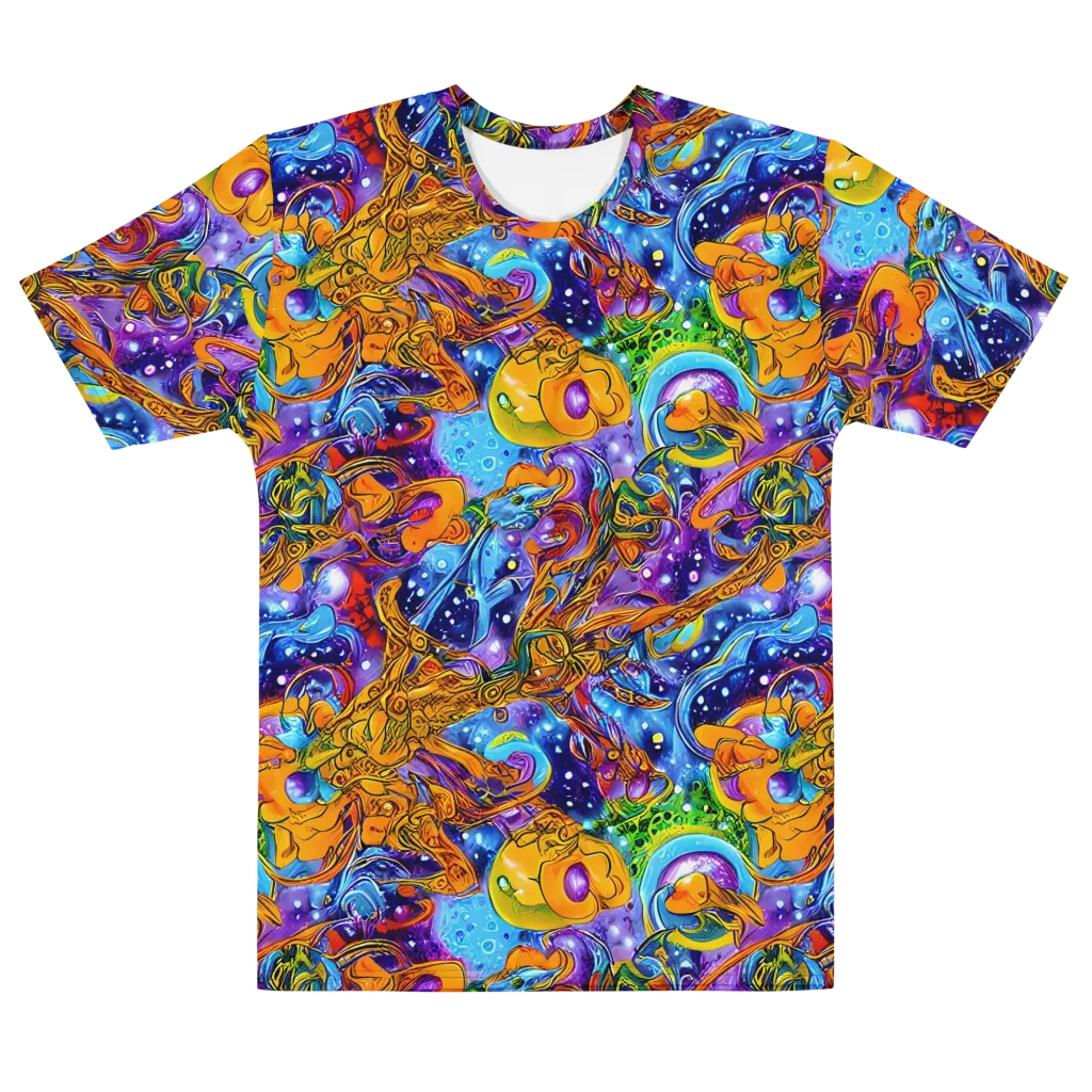 Ornamental Orbit on Men's Cotton Crew Neck T-Shirt — Front