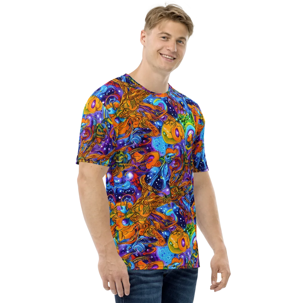Ornamental Orbit on Men's Crew Neck T-Shirt — Right