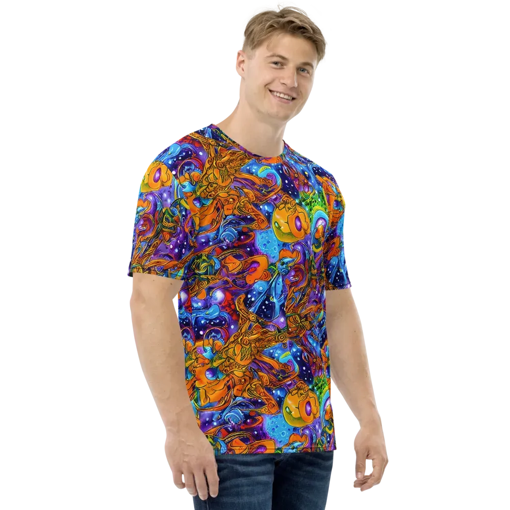 Ornamental Orbit on Men's Crew Neck T-Shirt — Right
