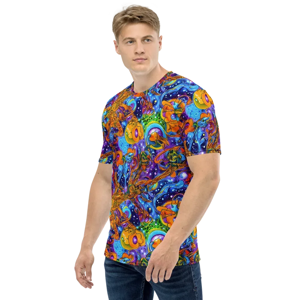 Ornamental Orbit on Men's Crew Neck T-Shirt — Left
