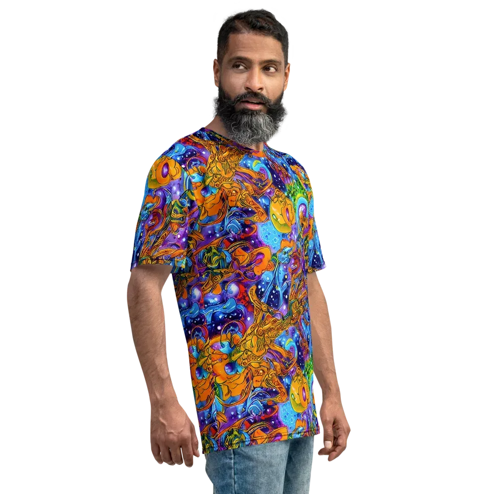 Ornamental Orbit on Men's Crew Neck T-Shirt — Right