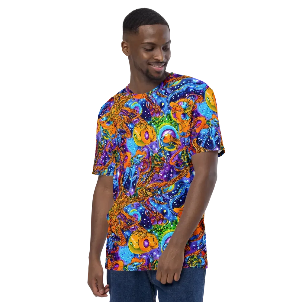 Ornamental Orbit on Men's Crew Neck T-Shirt — Left