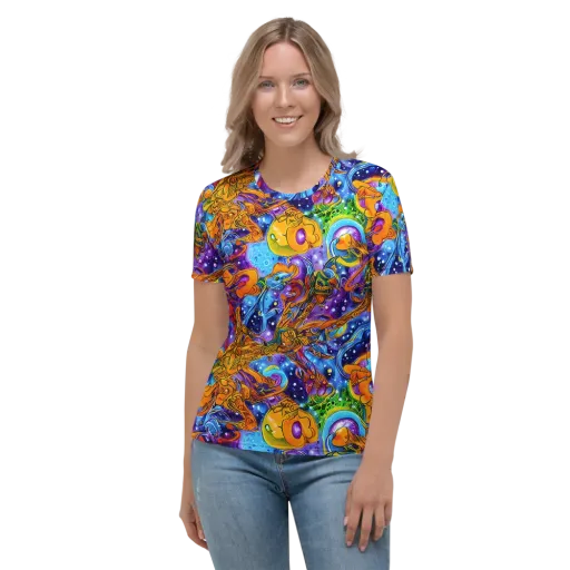 Ornamental Orbit on a Women's Crew Neck T-Shirt