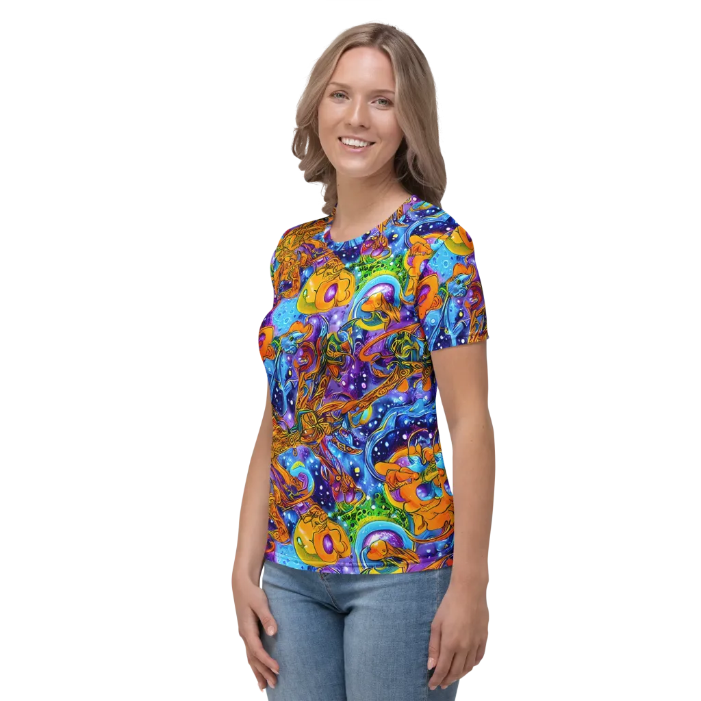 Ornamental Orbit on Women's Crew Neck T-Shirt — Left
