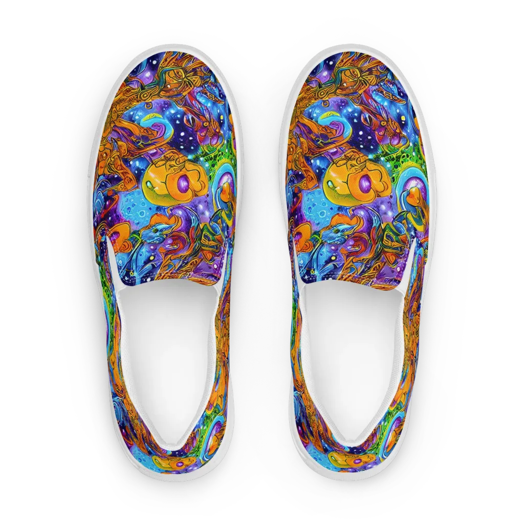 Ornamental Orbit on Men's Slip-On Canvas Shoes — Front