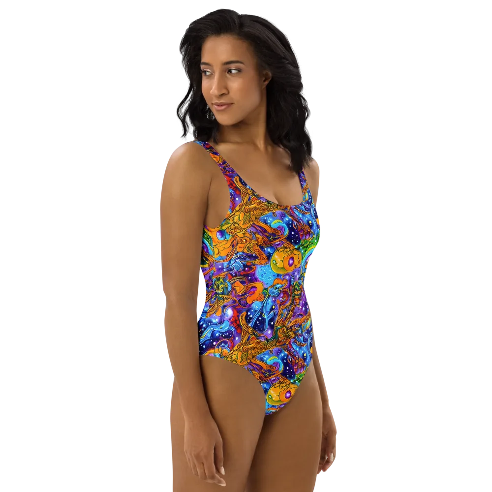 Ornamental Orbit on One-Piece Swimsuit — Right
