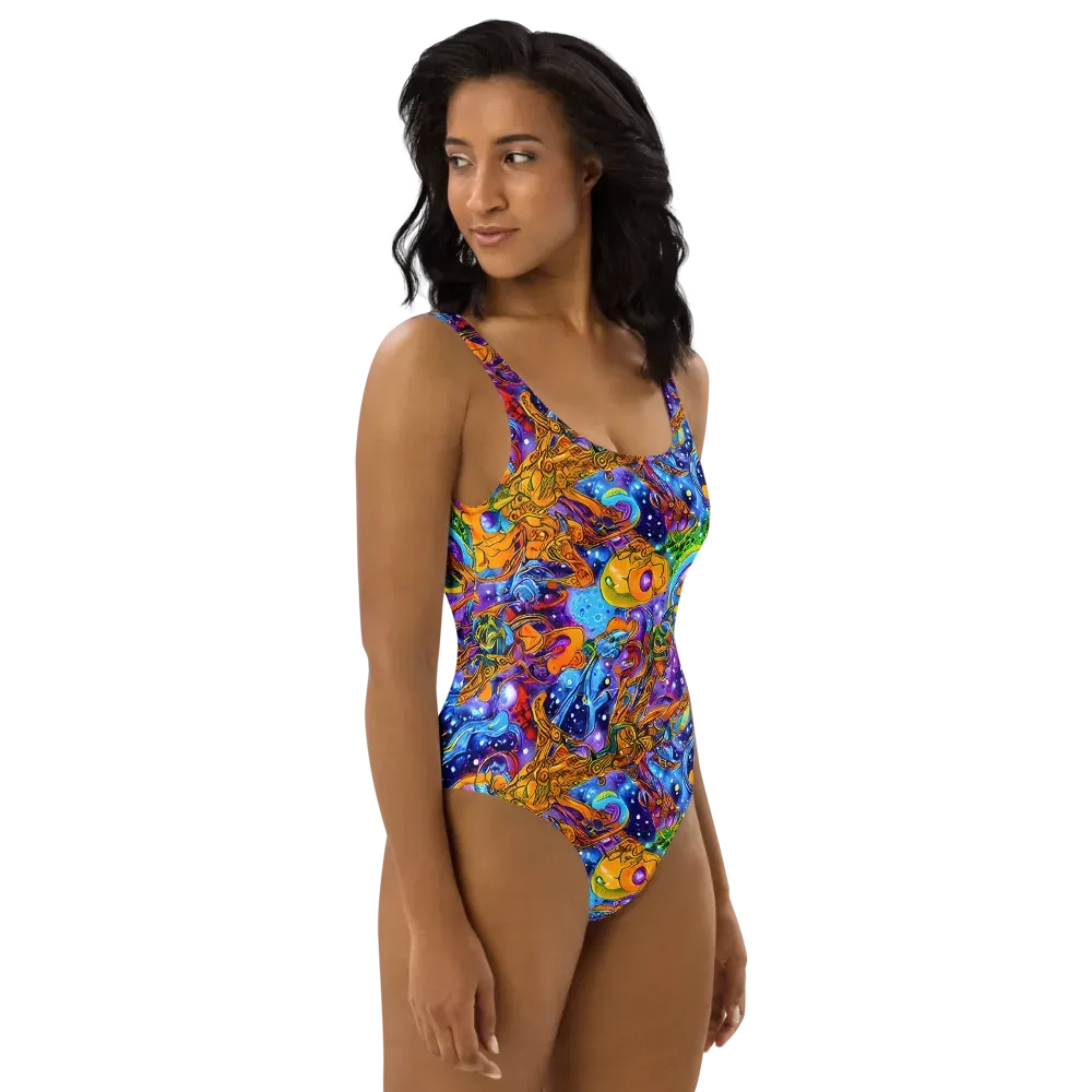 Ornamental Orbit on One-Piece Swimsuit — Right