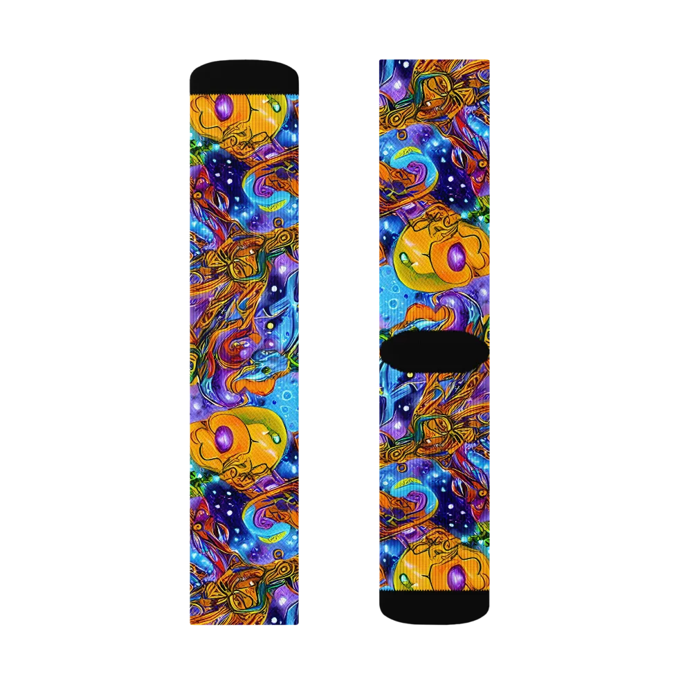 Ornamental Orbit on Socks — Left Sock