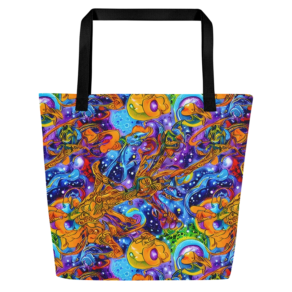 Ornamental Orbit on Large Tote Bag W/ Pocket — Front