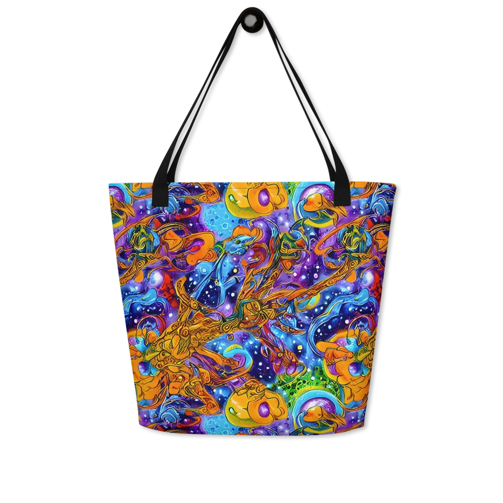 Ornamental Orbit on Large Tote Bag W/ Pocket — Front