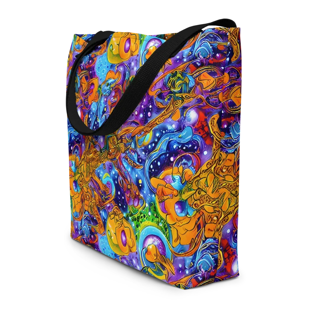 Ornamental Orbit on Large Tote Bag W/ Pocket — Front
