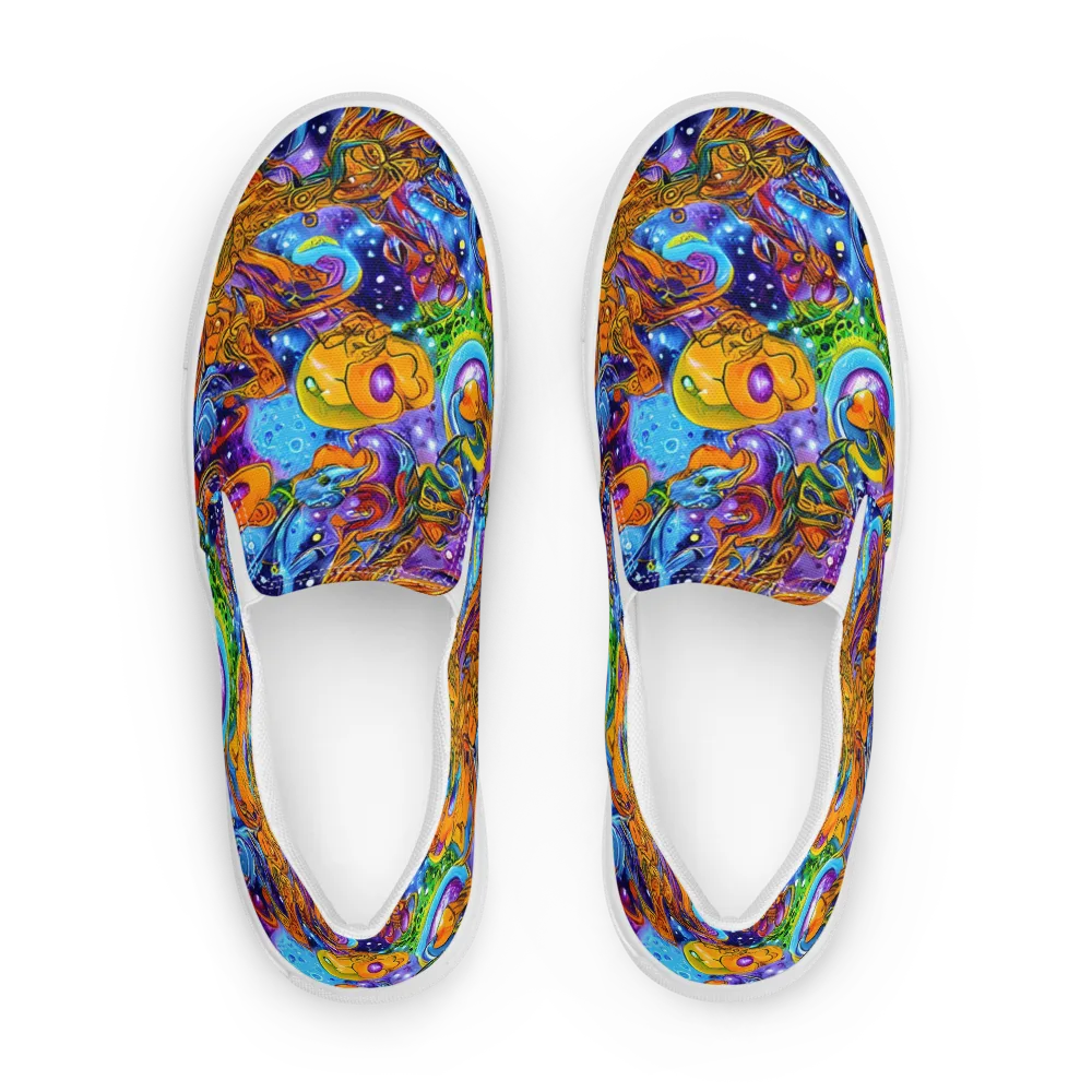 Ornamental Orbit on Women's Slip-On Canvas Shoes — Front