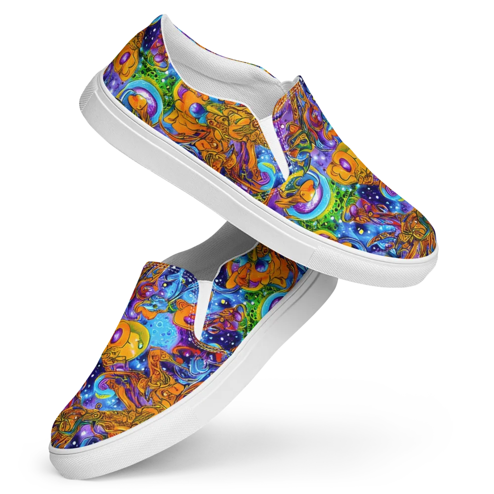 Ornamental Orbit on Women's Slip-On Canvas Shoes — Front