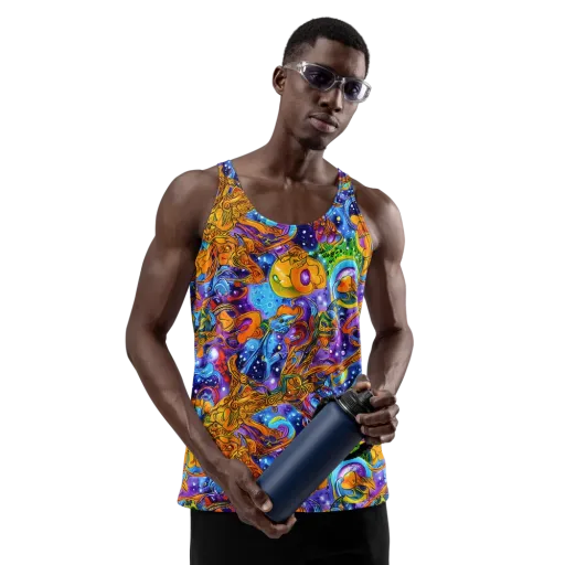Ornamental Orbit on a Men's Tank Top